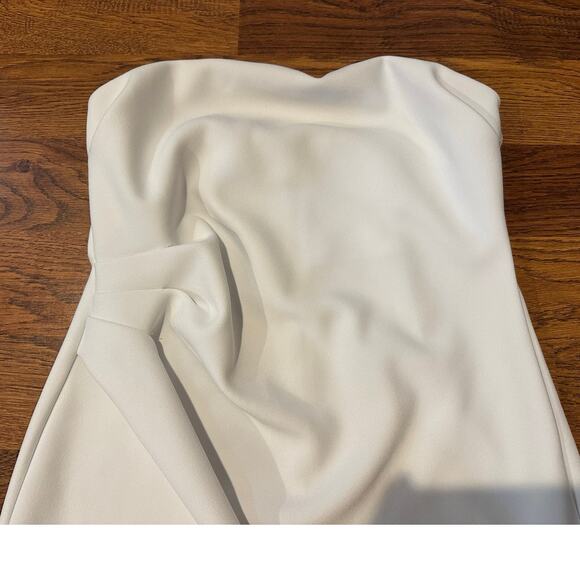 Open Edit Women's Ruched Strapless Maxi Dress White Size Large Bridal Style - Picture 5 of 11